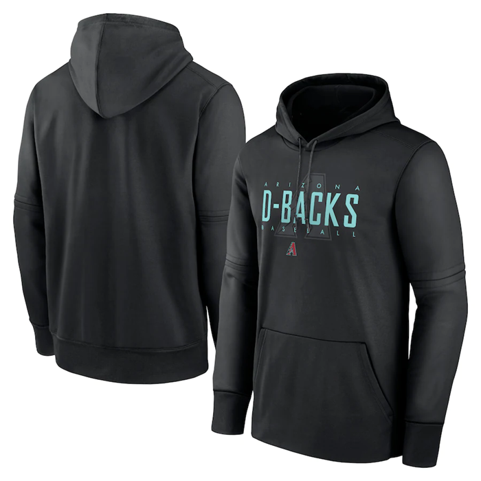 Men's Arizona Diamondbacks Black Pregame Performance Pullover Hoodie - Click Image to Close